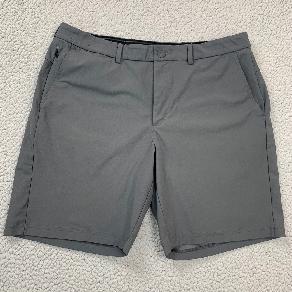 Chaps Golf Shorts Mens 36 Gray Performance Polyester Zipper Pockets‎ CHG14SH000